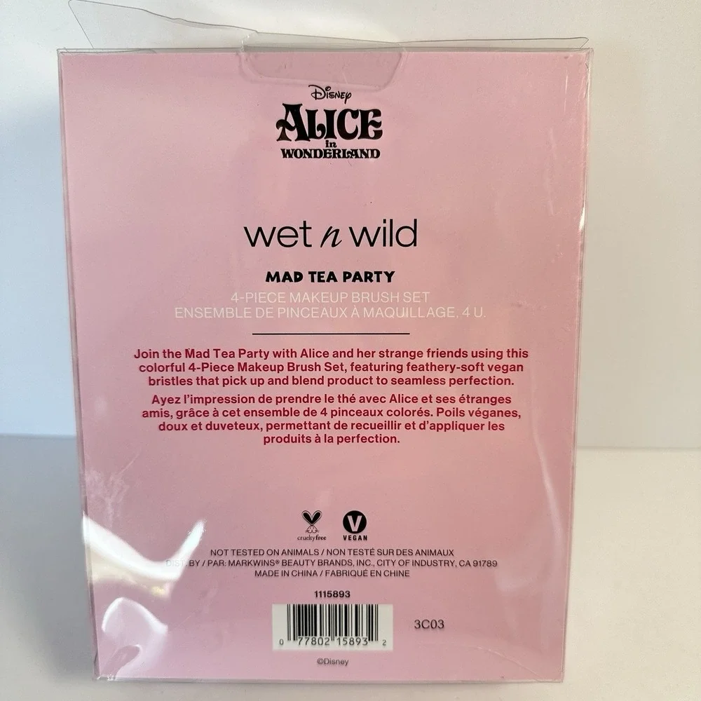 Wet n Wild Disney Alice in Wonderland Mad Tea Party 4 Piece Makeup Brush Set LE
